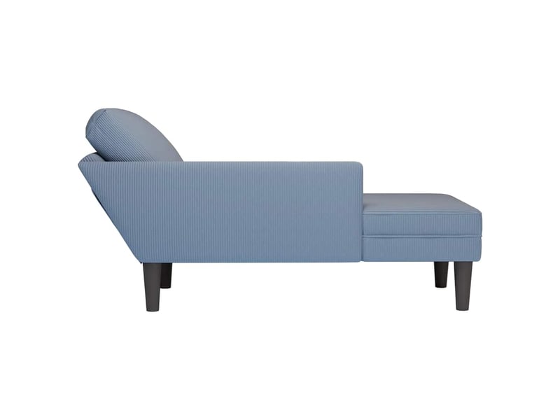  Chaise longue, chaise de salon avec coussin bleu tissu en velours côtelé cf28471  - Conforama E