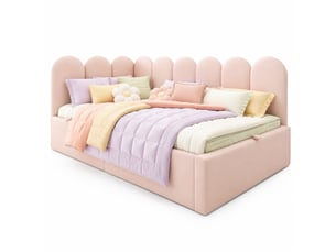 Lit banquette 90x200 cm STILVORA coloris rose