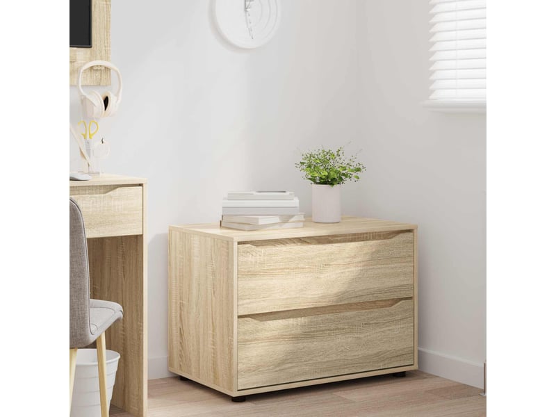  Armoire de rangement, commode de rangement 80 x 48 x 57 cm bois d'ingénierie shl9445  - Conforama E