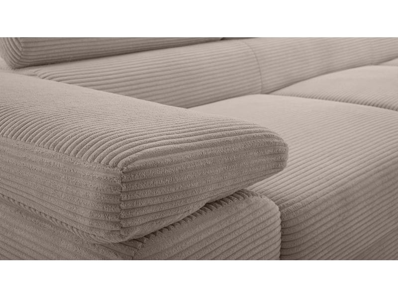 Canapé d’angle en velours côtelé arborio – 280 cm beige d Arborio - Conforama D