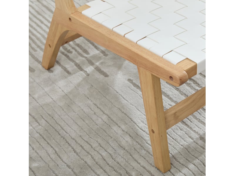 Fauteuil de détente tressé 71 x 66 x 72 cm – blanc – sans accoudoirs, style industriel moderne chic - Conforama E