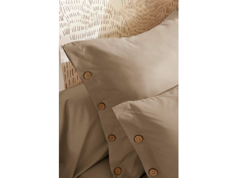  Housse de couette 240 x 220 cm + 2 taies 65 x 65 cm 100% percale de coton 120 fils perrine ficelle  - Conforama D