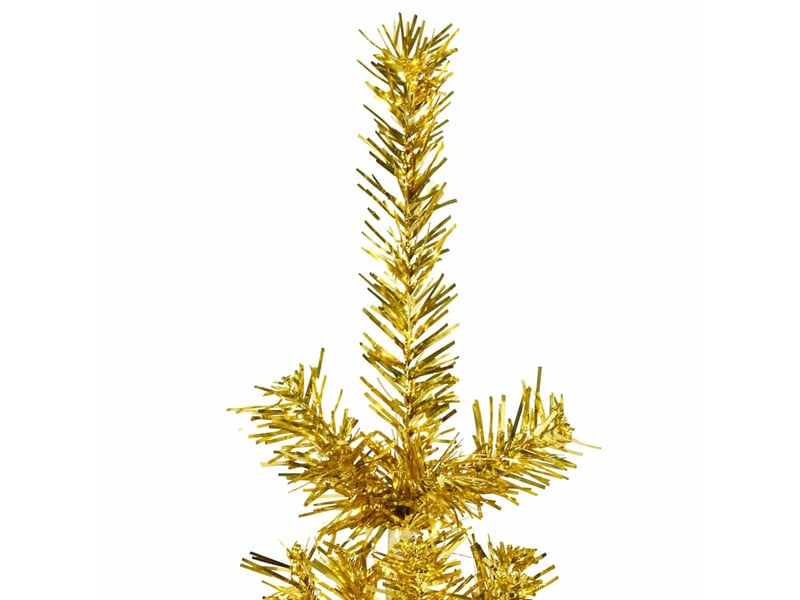  Demi sapin de noël, arbre de noël artificiel mince avec support doré 240 cm  - Conforama E