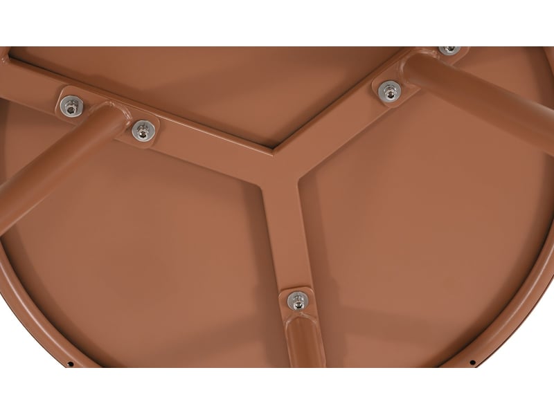 Table basse ronde intérieur extérieur plateau polypropylène couleur terre cuite pieds métal ø 50 cm 10_0009225  - Conforama D