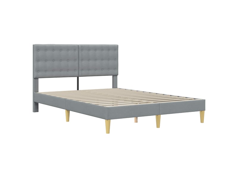  Lit double- lit adulte -  cadre de lit avec tête de lit gris clair 120 x 190 cm tissu  - Conforama B