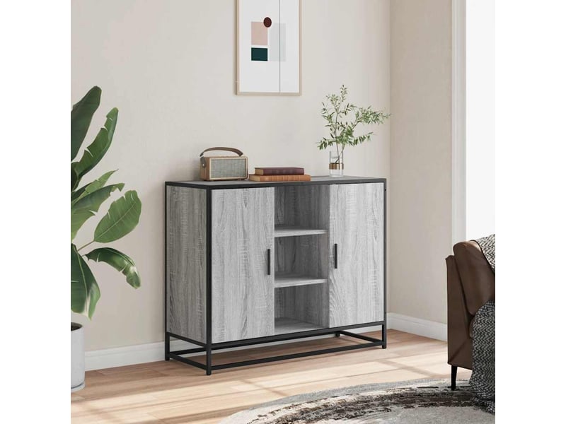  Buffet - bahut - meuble de rangement sonoma gris 92x35x76 cm bois d'ingénierie  - Conforama C
