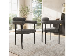 Lot de 6 chaises de salle à manger 70x62x85 cm – gris foncé – assise ergonomique rembourrée en tissu effet daim