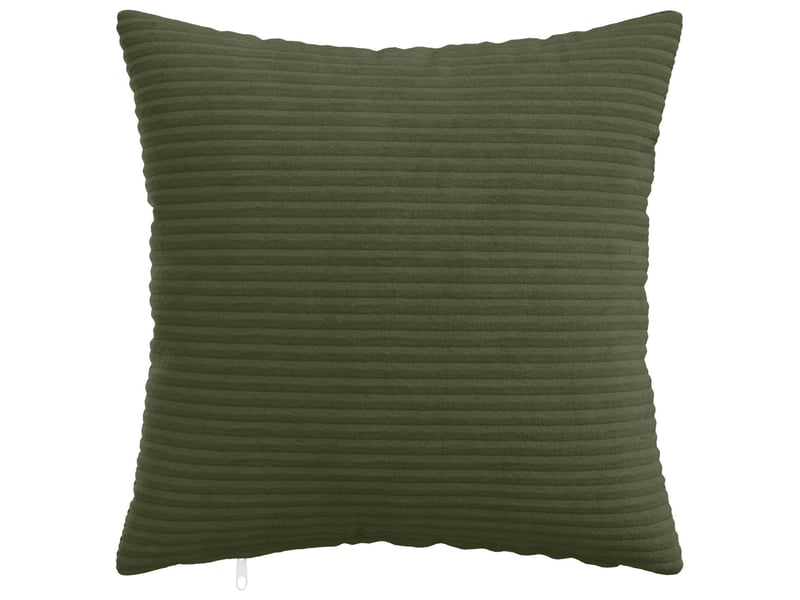  Lot de 2 housses de coussin heerlen vert 35 x 35 cm velours côtelé cf49481  - Conforama A