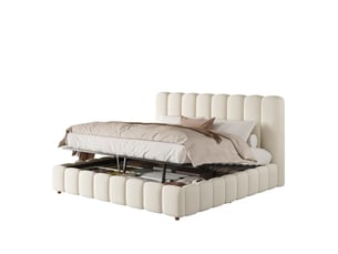Lit coffre 180x200 cm <strong></strong> <strong></strong> coloris beige