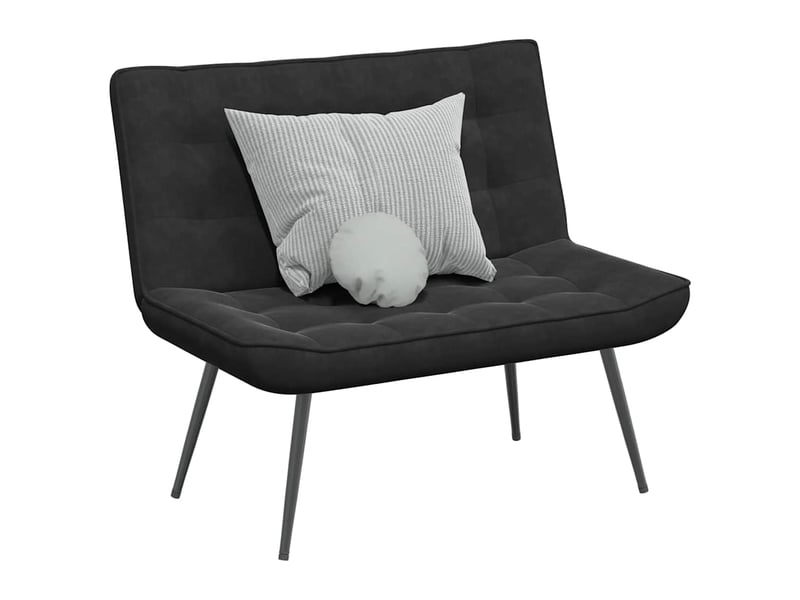  Banc chambre, banc de lit noir 110x74x84 cm velours  - Conforama B