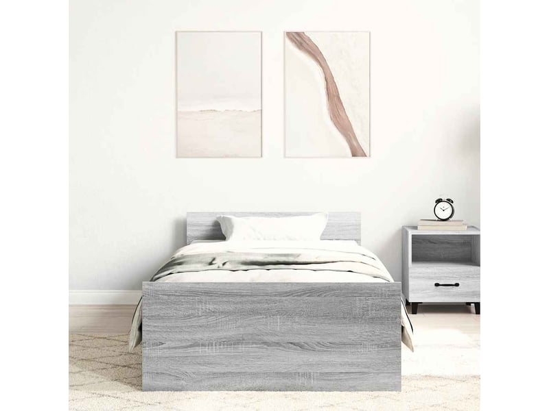  Lit simple- lit adulte -  cadre de lit sans matelas sonoma gris 100x200 cm  - Conforama B