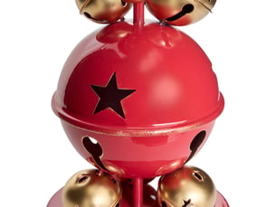 Lot de 12 grelots de noël en métal rouge h. 85 cm pour l'extérieur