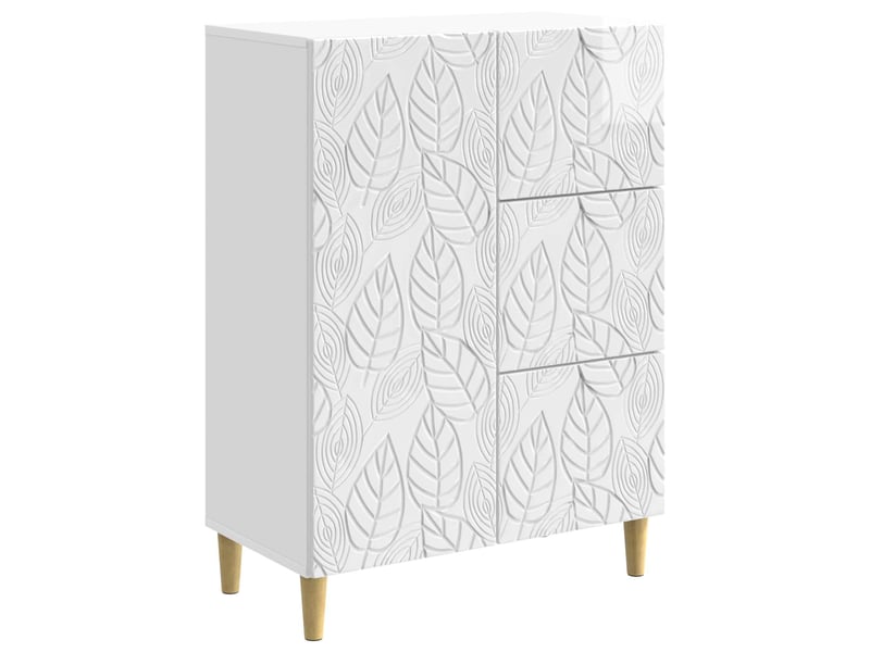  Buffet - bahut - meuble de rangement blanc brillant 66 x 34,5 x 90 cm bois d'ingénierie  - Conforama A