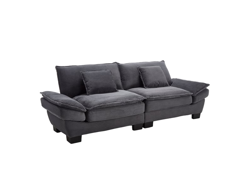  Canapé double moderne gris foncé avec lit pliant coussin unique confortable spacieux salon chambre bureau  - Conforama B
