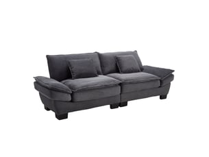 Canapé double moderne gris foncé avec lit pliant coussin unique confortable spacieux salon chambre bureau
