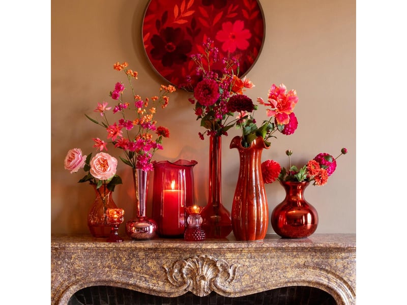  Vase design en verre halvor 34cm fuchsia  - Conforama C