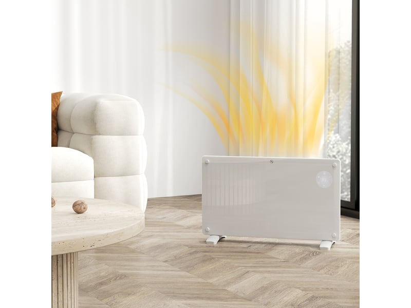  Radiateur électrique au sol ou mural 1500w affichage led, minuterie 24 heures ou hebdomadaire, thermostat, télécommande  - Conforama D
