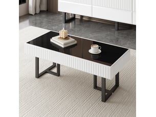 Table basse rectangulaire coloris bicolore MEUBLIV - 50.5 cmx110 cm