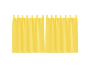 Lot de 2 voilages à œillets, voilages à anneaux jaunes 140 x 140 cm cf48961