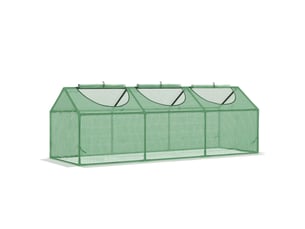 Mini serre de jardin pe 180x60x60 cm – vert foncé – fenêtres enroulables, housse imperméable anti-uv, structure stable