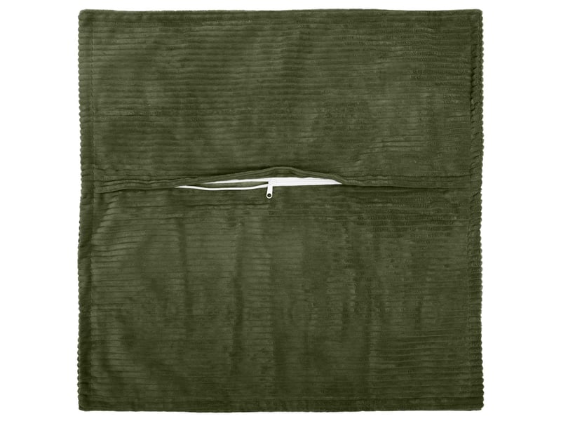 Lot de 2 housses de coussin houten vert 35 x 35 cm velours côtelé cf49380 - Conforama C