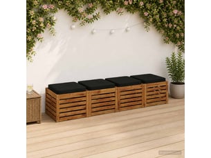 Lot de 4 coussins de siège, coussins d'assise vught 100 % polyester noir cf60725