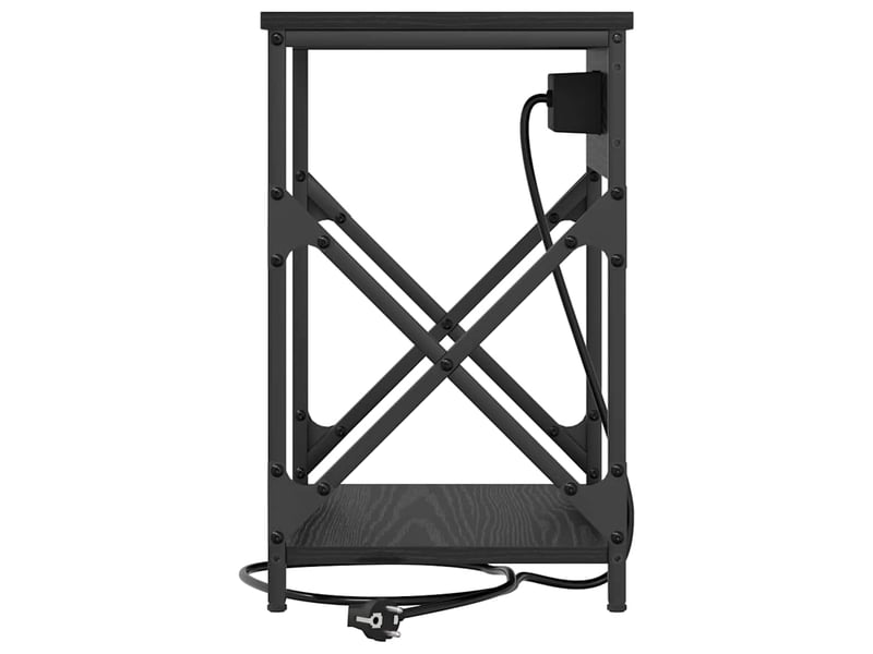  Table de chevet - cabinet de chevet - table de nuit chêne noir 41 x 31 x 51 cm bois d'ingénierie  - Conforama E