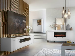 Meuble tv coloris blanc 84 cm <strong></strong>  <strong></strong>
