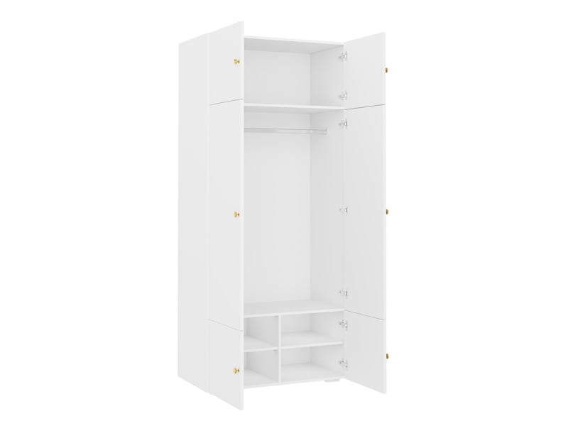 Armoire 2 portes avec penderie et 5 compartiments 90x50x200 cm blanche - Conforama D