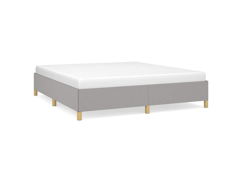  Lit double- lit adulte -  cadre de lit à lattes gris clair 160x200 cm tissu  - Conforama A