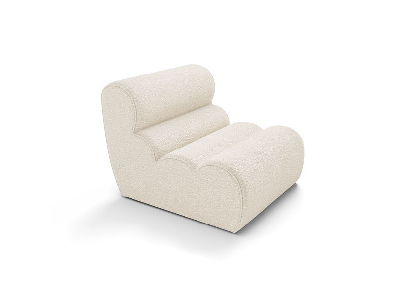  Fauteuil en tissu bouclette crème loft 1LOFTBCR - Conforama A
