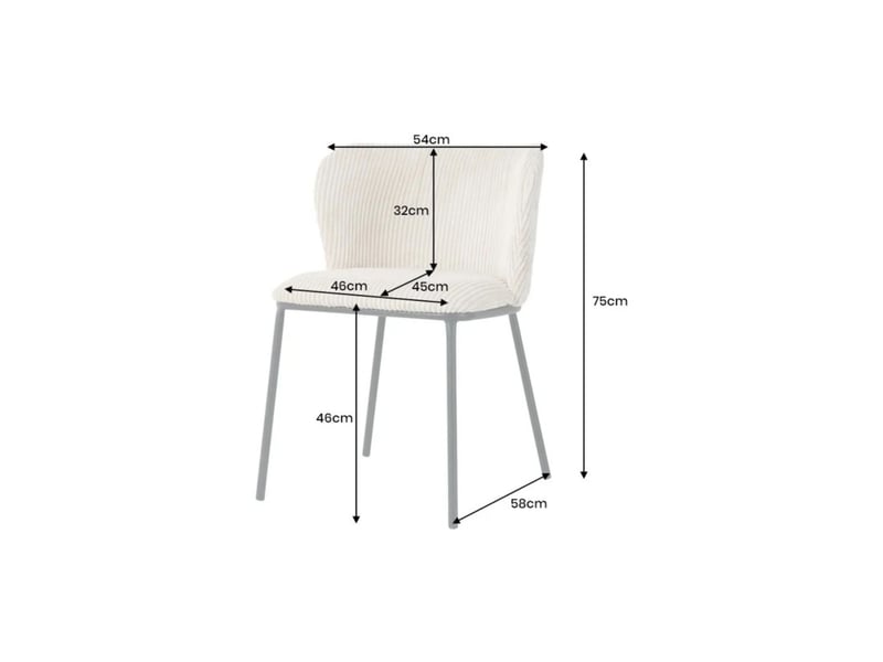 Lot de 2 chaises pavia vert menthe en tissu côtelé – dossier courbe et piètement noir élancé - Conforama C