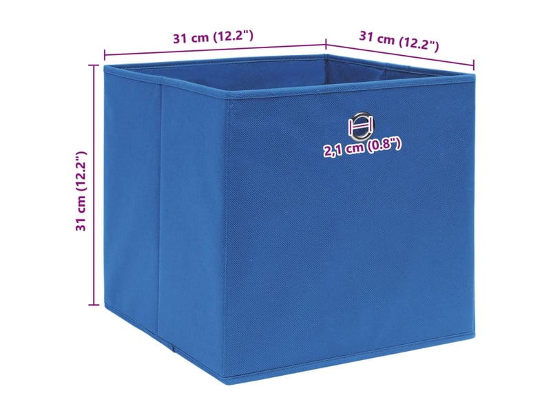  Boîtes de rangement 4 pcs bleu 32x32x32 cm tissu  - Conforama E