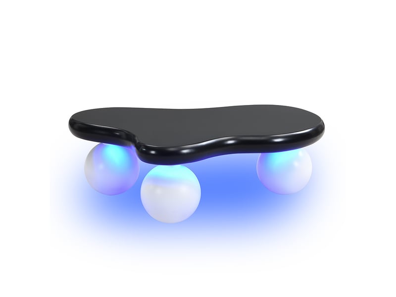 Table basse nuage 95x62,5x32 cm led 16 couleurs mdf noir et blanc - Conforama A
