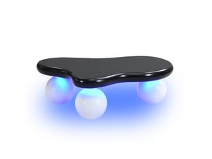 Table basse nuage 95x62,5x32 cm led 16 couleurs mdf noir et blanc