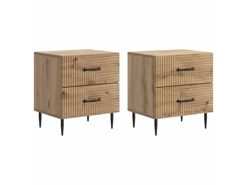  Table de chevet 2 pièces chêne artisanal 43 x 34,5 x 47,5 cm  - Conforama B