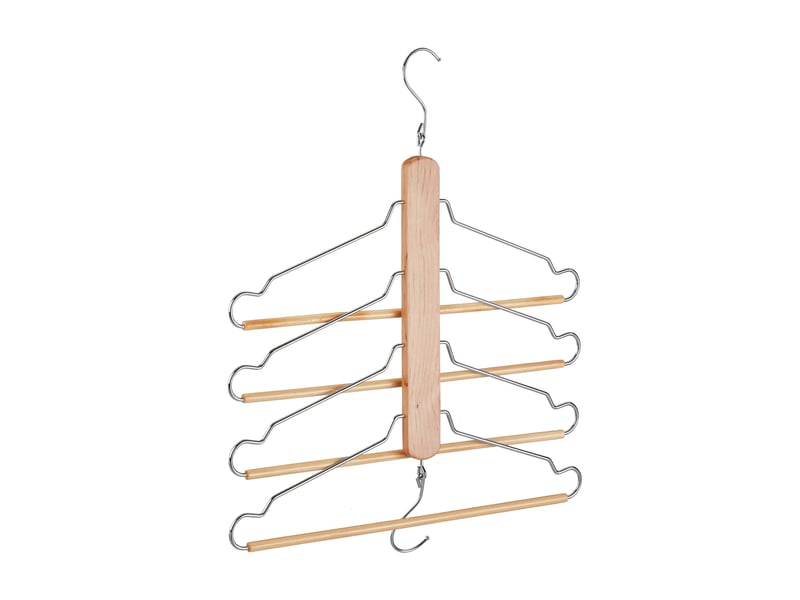  Lot de 2 cintres multiples flexibles pour vêtements rangement vertical horizontal 49 x 42,5 x 2,5 cm en bois de lotus naturel 13_0005673  - Conforama A