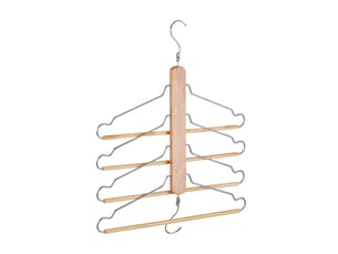 Lot de 2 cintres multiples flexibles pour vêtements rangement vertical horizontal 49 x 42,5 x 2,5 cm en bois de lotus naturel 13_0005673