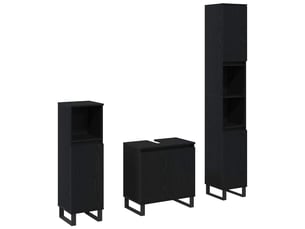 Ensemble de mobilier de salle de bain 3 pc chêne noir cf64325