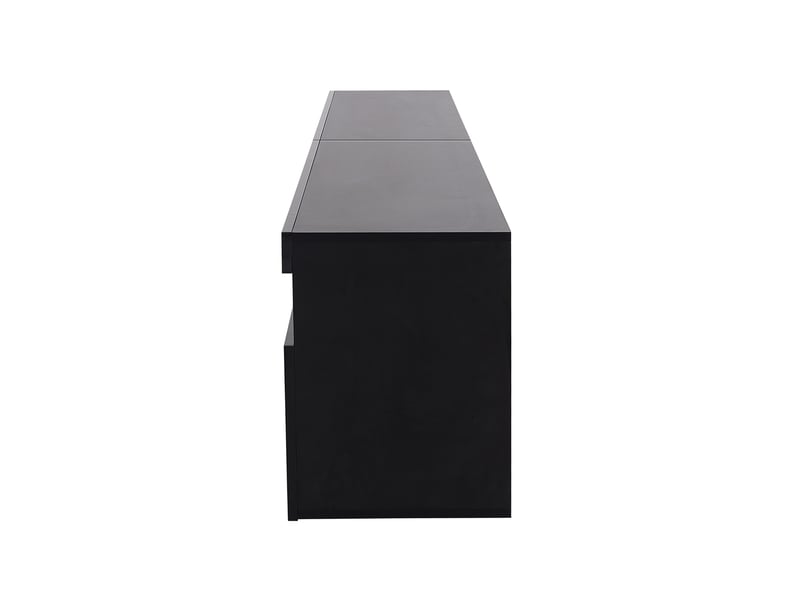  Meuble tv noir brillant 180 cm avec éclairage led 3 portes  - Conforama R