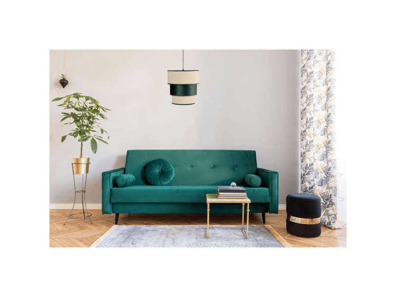  Suspension fabrilamp lúcio e27 coloris vert ø 37 cm hauteur réglable 50-95 cm 130591006 - Conforama C