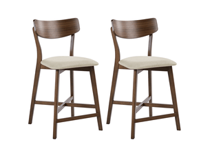 Lot de 2 chaises de bar holly bois marronbeige