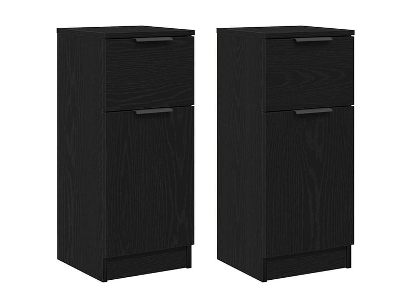  Buffet - bahut - meuble de rangement 2 pc chêne noir 30 x 30 x 70 cm bois d'ingénierie  - Conforama A