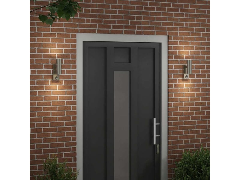 2 pièces applique murale extérieure argenté 7x10x22 cm shl83758  - Conforama C