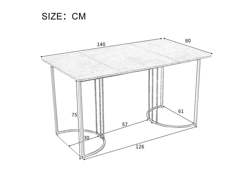  Ensemble 5 pièces, table plateau mdf effet marbre, pieds métal réglables dorés, meuble salon, 4 chaises velours, beige  - Conforama D