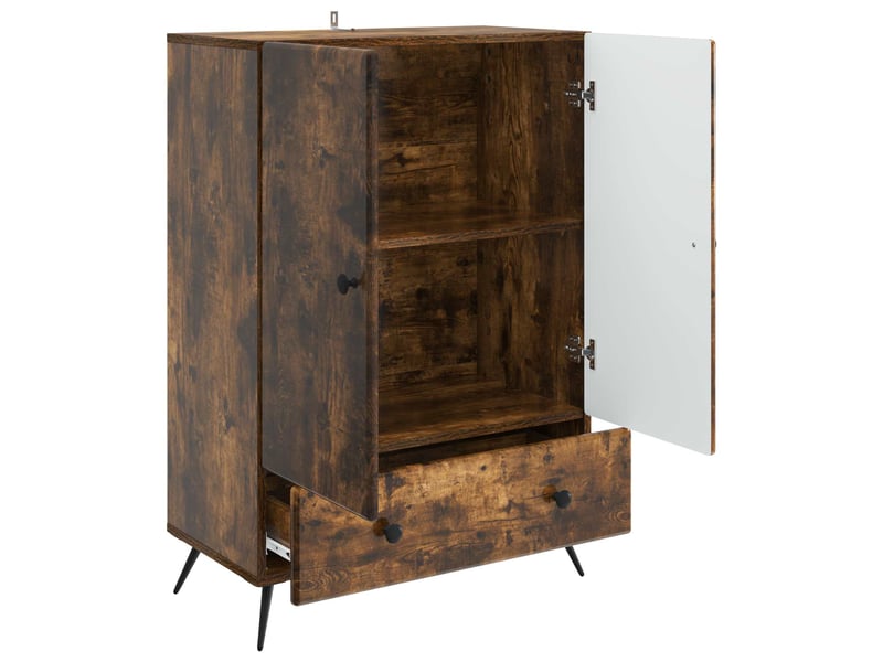 Buffet - bahut - meuble de rangement chêne fumé 66 x 34,5 x 95 cm bois d'ingénierie  - Conforama D