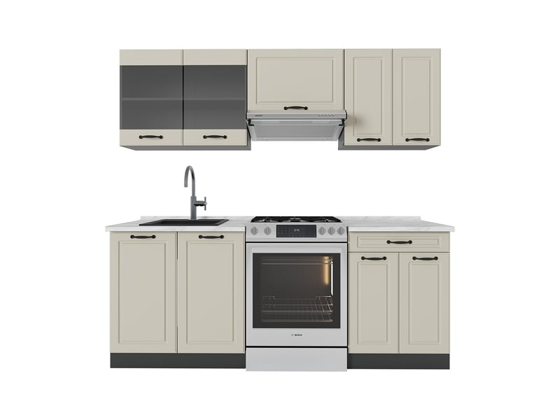  Vicco cuisine, sable campagneanthracite, 200cm sans plan de travail  - Conforama A