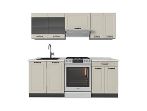 Vicco cuisine, sable campagneanthracite, 200cm sans plan de travail