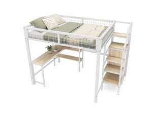 Lit mezzanine 140x200 cm STILVORA coloris blanc