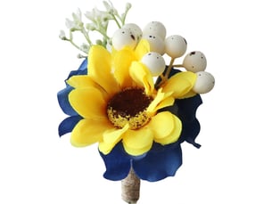 Tournesol artificiel pour mariée, 4 pièces, fleur de mariage élégante et réaliste, exquise pour le marié, corsage de poignet 10x9cm